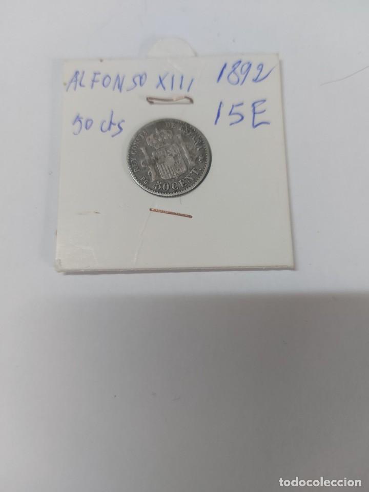 Monedas de Espa&ntilde;a: moneda 50 centimos Alfonso XIII a&ntilde;o 1892 - Foto 1
