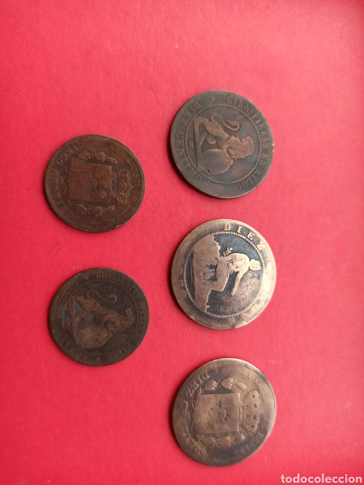 Monedas de Espa&ntilde;a: 5 monedas 1870-1878 Alfonso XII - Foto 2