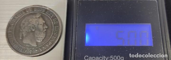 Monedas de Espa&ntilde;a: 1875 5 C&eacute;ntimos Carlos VII. lote 9 - Foto 3