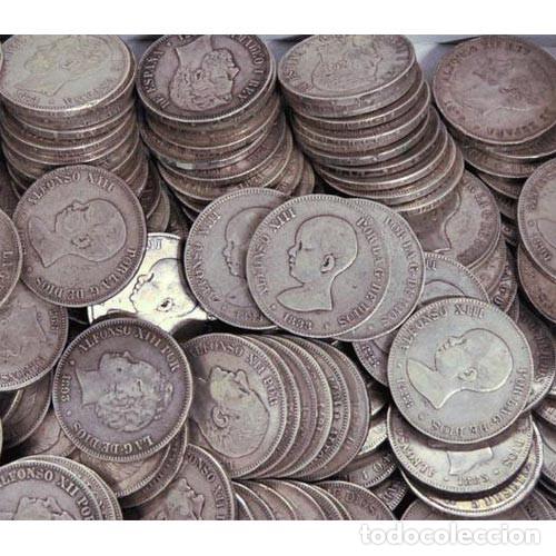 M&uuml;nzen von Spanien: ESPA&Ntilde;A LOTE DE 10 MONEDAS DE 5 PESETAS DUROS DE PLATA - INVERSION