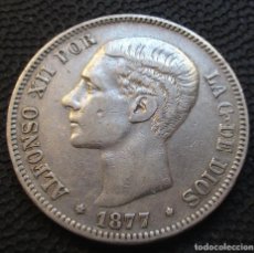 Monedas de España: 5 PESETAS 1877 DEM - ALFONSO XII (3 FOTOS) -PLATA- REF.714. Lote 336808703