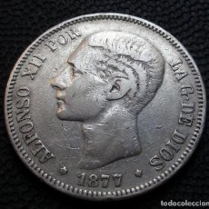 Monedas de España: 5 PESETAS 1877 DEM - ALFONSO XII -PLATA- REF.722. Lote 336868523