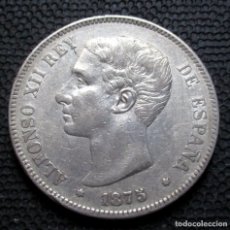 Monedas de España: 5 PESETAS 1875 DEM - ALFONSO XII -PLATA- REF.726. Lote 336871258