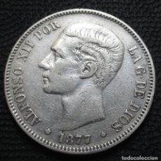 Monedas de España: 5 PESETAS 1877 *77* DEM - ALFONSO XII (3 FOTOS) -PLATA- REF.730. Lote 336874208