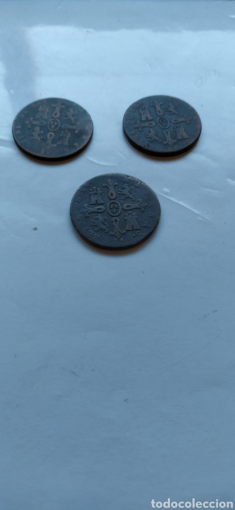 Monedas de Espa&ntilde;a: Monedas de cobre de Isabel II de 8 maraved&iacute;s. - Foto 4