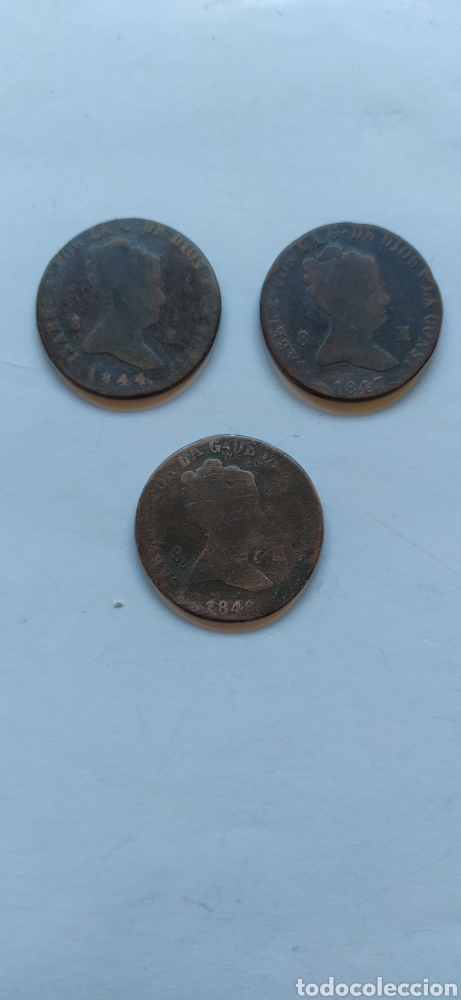 Monedas de Espa&ntilde;a: Monedas de cobre de Isabel II de 8 maraved&iacute;s. - Foto 1