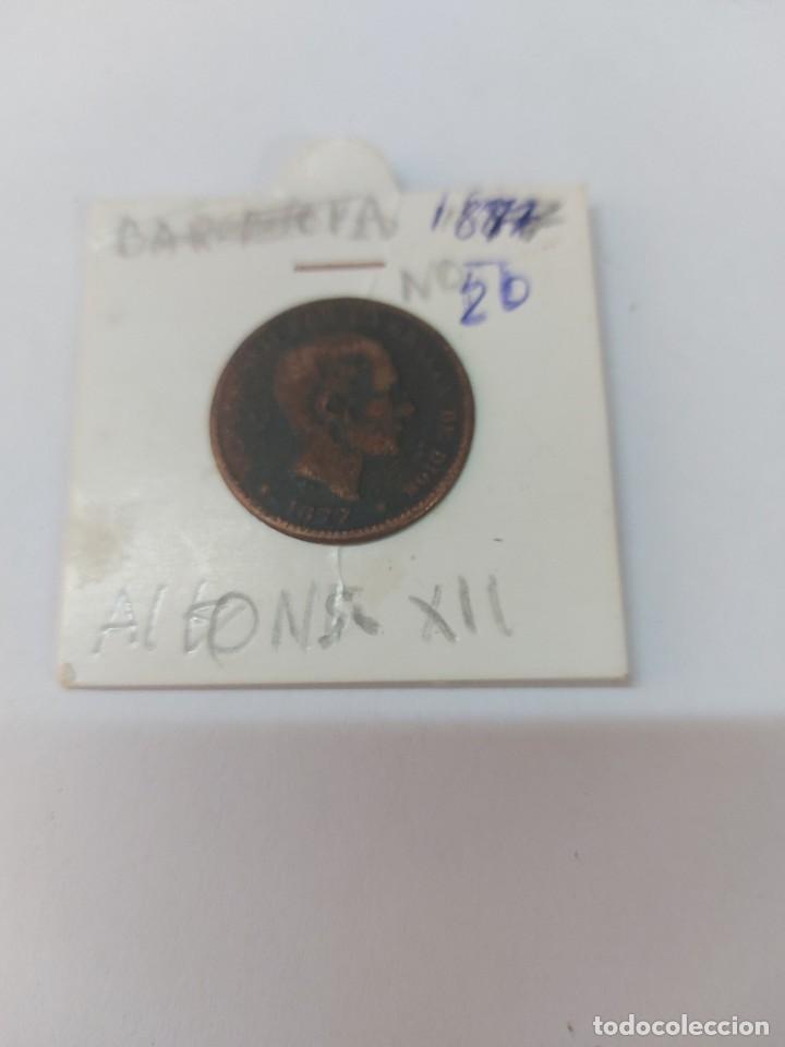 Monedas de Espa&ntilde;a: moneda 5 centimos Alfonso XII a&ntilde;o 1877 - Foto 1