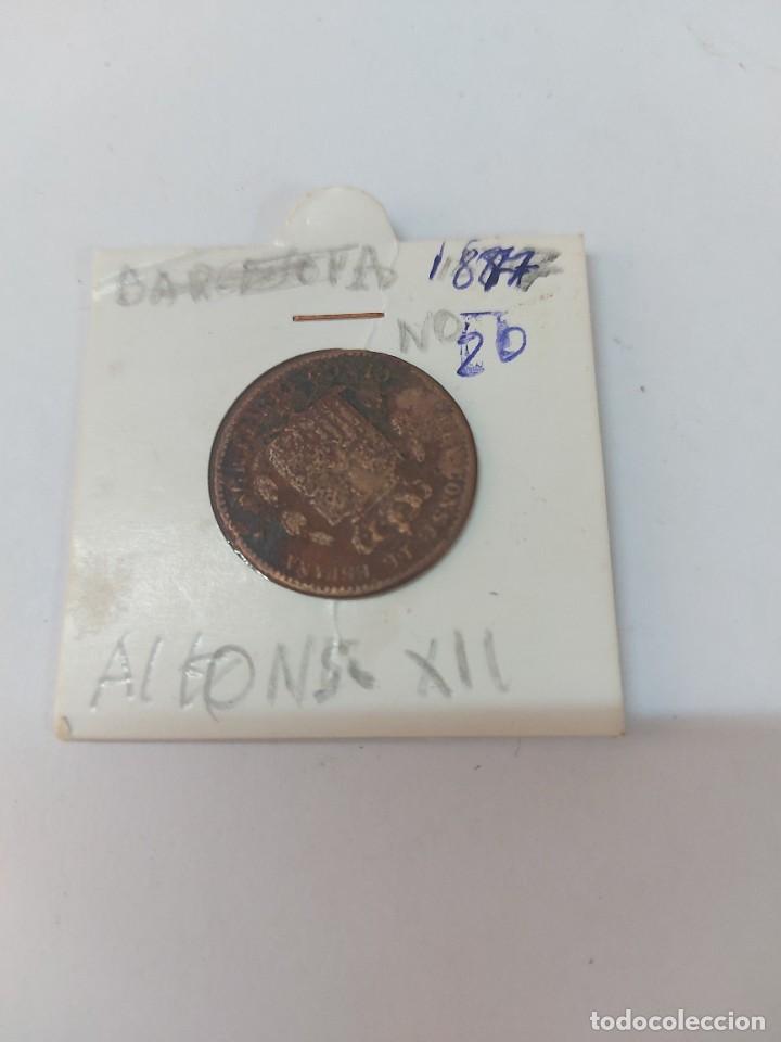 Monedas de Espa&ntilde;a: moneda 5 centimos Alfonso XII a&ntilde;o 1877 - Foto 2