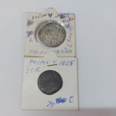 Monedas de España: 2 MONEDAS FELIPE V AÑOS 1625-1722. Lote 338687273