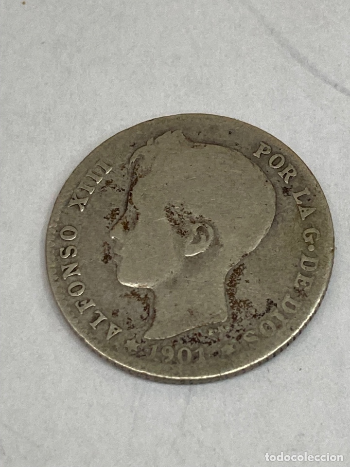 Monedas de Espa&ntilde;a: Moneda de plata una peseta 1901 - Foto 1