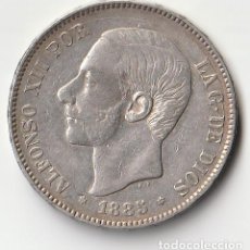 Monedas de España: ESPAÑA 5 PESETAS 1885 ESTRELLA 87 ALFONSO XII M.S.M.. Lote 128653043