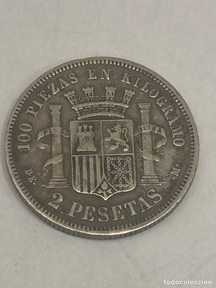 Monedas de Espa&ntilde;a: Moneda de plata 2 pesetas 1870 E77 - Foto 1