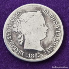 Monedas de España: MONEDA PLATA ISABEL II. 1865. MADRID. 40 CENTIMOS DE ESCUDO. BONITA. ORIGINAL. ESPAÑA.. Lote 339841603