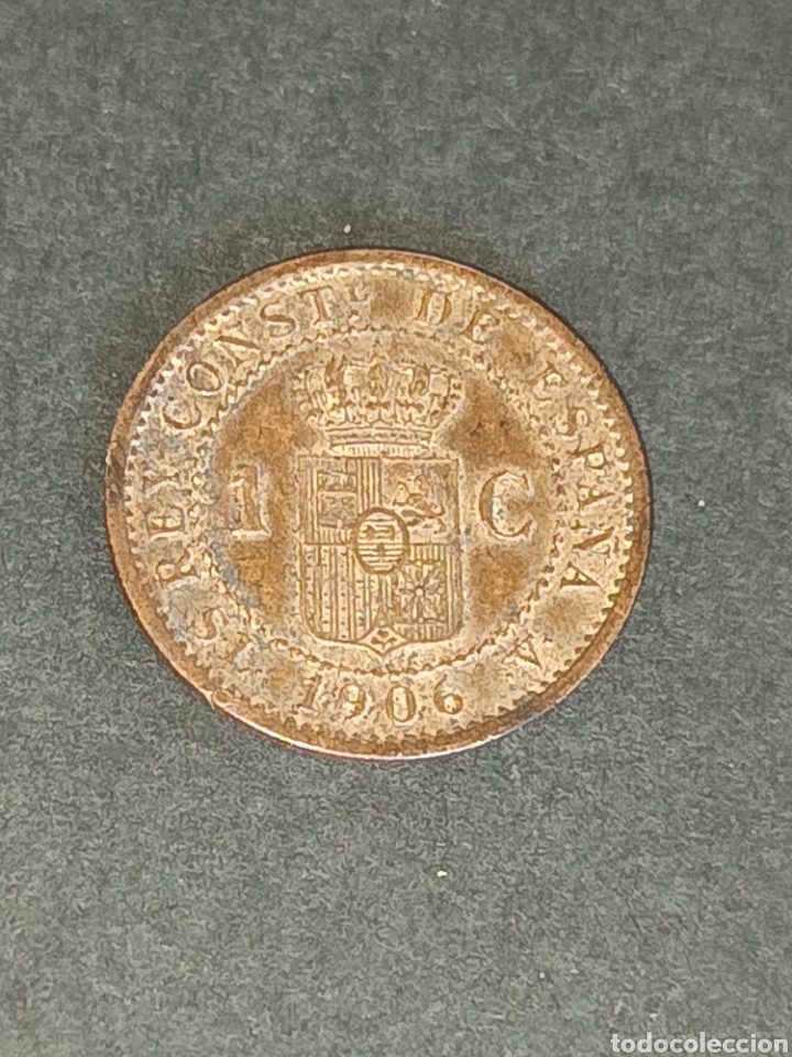 Monedas de Espa&ntilde;a: ALFONSO XIII. 1 C&Eacute;NTIMO DE 1906. 06 MBC+. - Foto 2