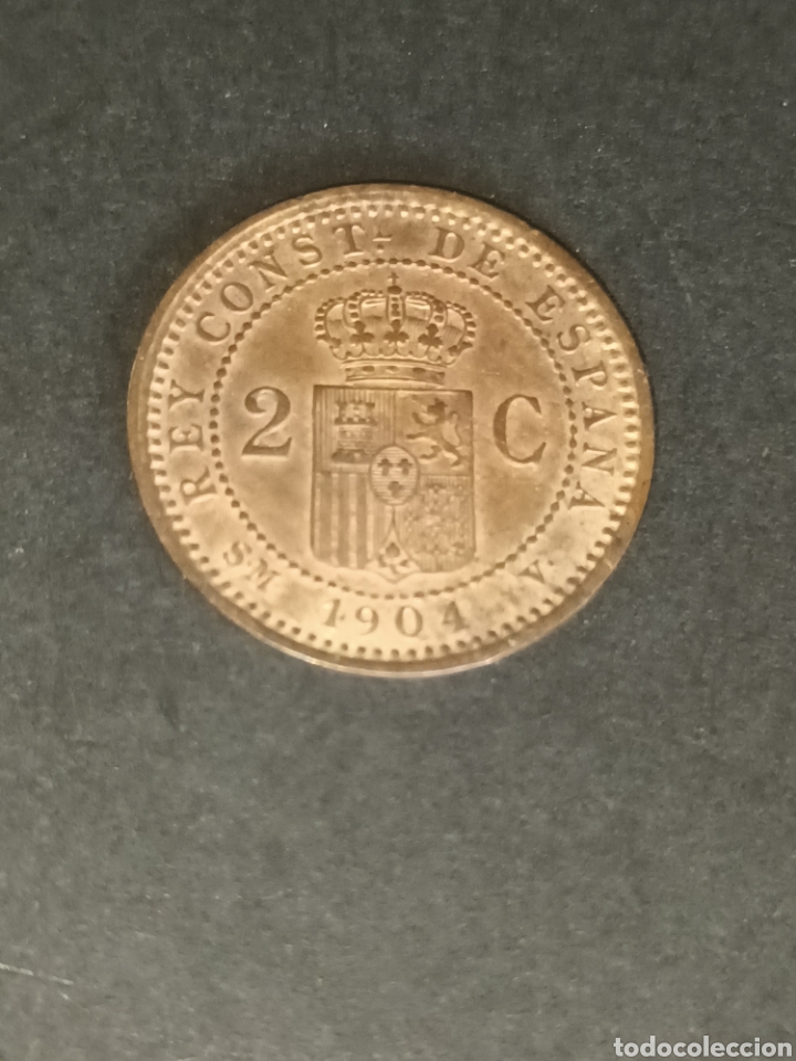 Monedas de Espa&ntilde;a: ALFONSO XIII. 2 C&Eacute;NTIMOS DE 1904. 04. MBC. - Foto 2