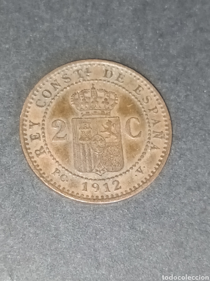 Monedas de Espa&ntilde;a: ALFONSO XIII. 2 C&Eacute;NTIMOS DE 1912. 12 MBC. - Foto 2