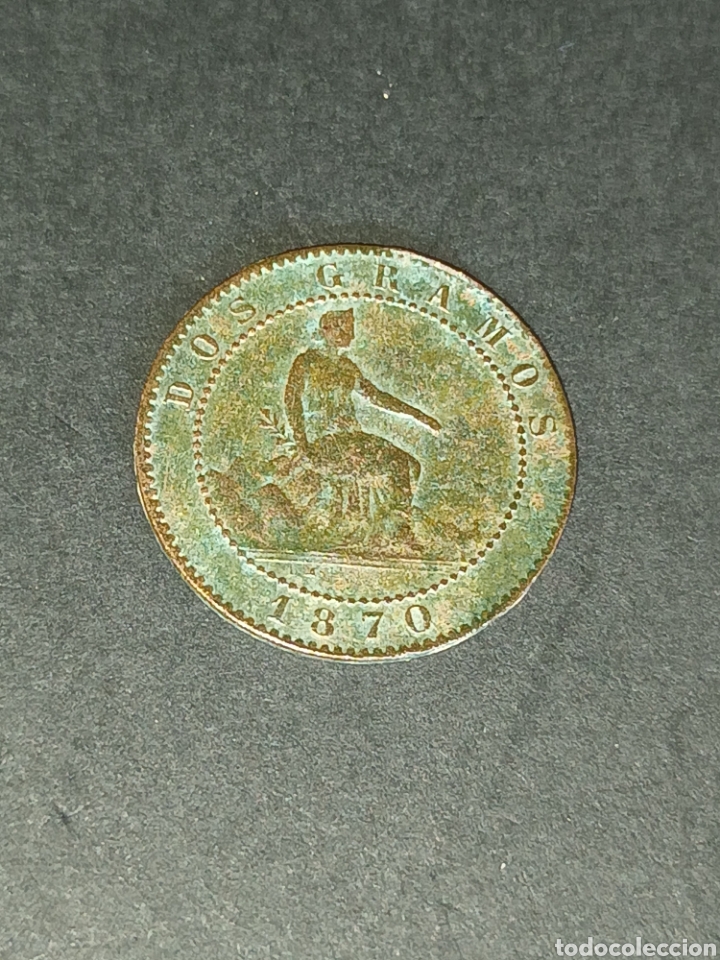 Monedas de Espa&ntilde;a: GOBIERNO PROVISIONAL. 2 C&Eacute;NTIMOS DE 1870. BC+. - Foto 2