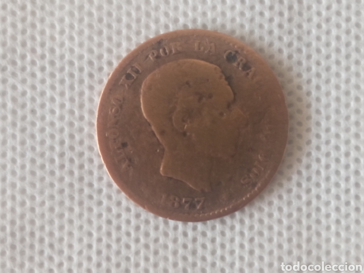 Monedas de Espa&ntilde;a: Espa&ntilde;a moneda 5 c&eacute;ntimos Alfonso XII 1877 - Foto 1