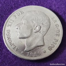 Monedas de España: MONEDA 5 PESETAS PLATA. ALFONSO XII. 1884. *18-84. PLATA 900. ORIGINAL. MUY BONITA.. Lote 340786678