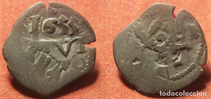 Monedas de Espa&ntilde;a: MONEDA CON RESELLO A VI 1655 A IDENTIFICAR - Foto 1
