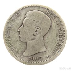 Monedas de España: UNA PESETA DE PLATA. 1905. S•M-V. ALFONSO XIII. Lote 341132218