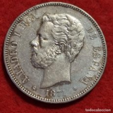 Monedas de España: MONEDA 5 PESETAS 1871 AMADEO I ESTRELLAS VISIBLES 18 71 DURO PLATA CON PATINA MBC+ ORIGINAL D2901
