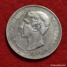 Monedas de España: MONEDA 5 PESETAS 1875 ALFONSO XII ESTRELLAS VISIBLES 8 75 DURO PLATA MBC+ ORIGINAL D2903