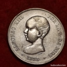 Monedas de España: MONEDA 5 PESETAS 1888 ALFONSO XIII ESTRELLAS VISIBLES 18 88 DURO PLATA MBC+ ORIGINAL D2918