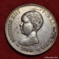 Monedas de España: MONEDA 5 PESETAS 1890 ALFONSO XIII ESTRELLAS VISIBLES 18 90 DURO PLATA MBC+ ORIGINAL D2920. Lote 343376733