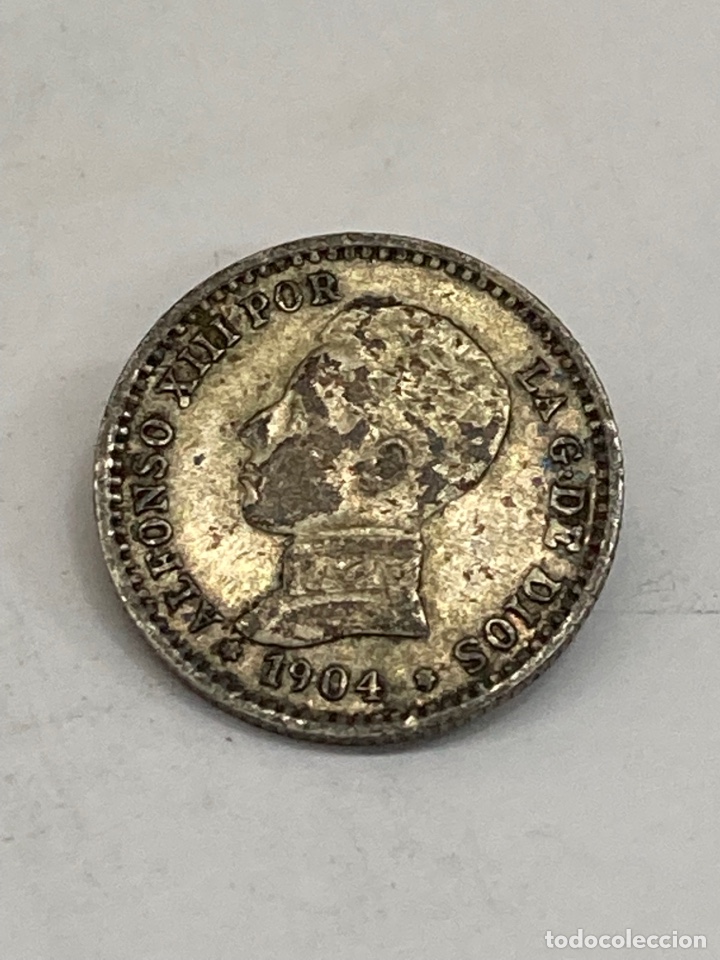 Monedas de Espa&ntilde;a: Moneda de plata 50 c&eacute;ntimos 1904 - Foto 1