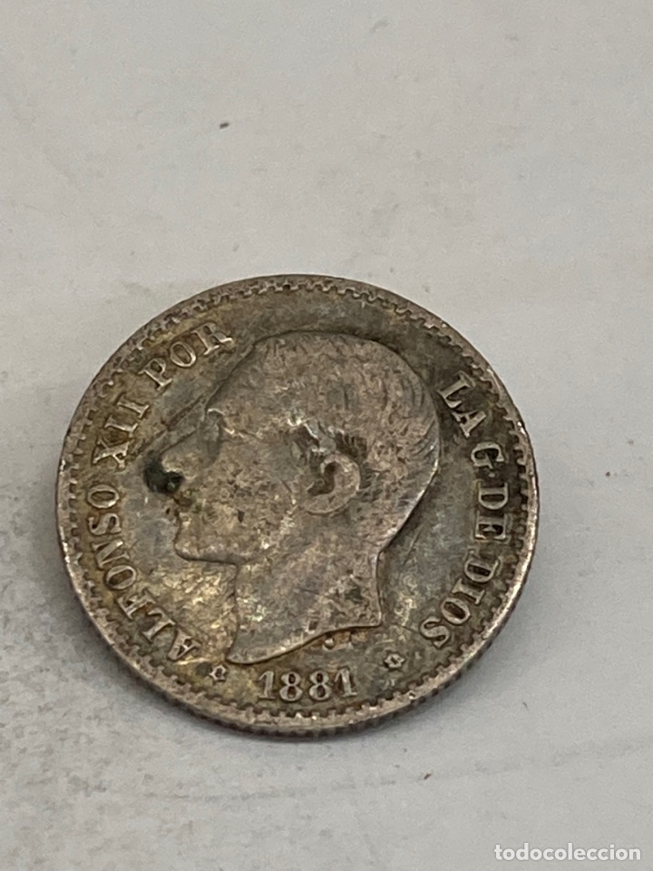 Monedas de Espa&ntilde;a: Moneda de plata 50 c&eacute;ntimos 1881 - Foto 1