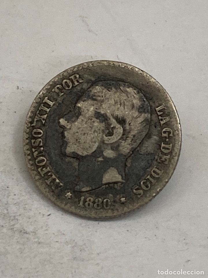 Monedas de Espa&ntilde;a: Moneda de plata 50 c&eacute;ntimos 1880 - Foto 1