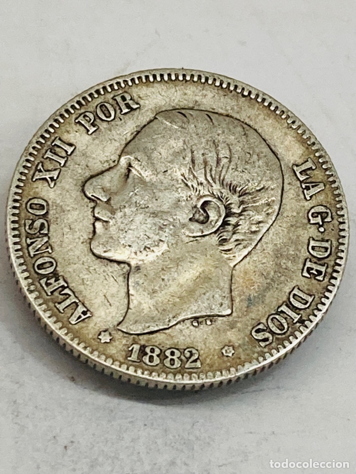 Monedas de Espa&ntilde;a: Moneda de plata de 2 pesetas 1882 - Foto 2
