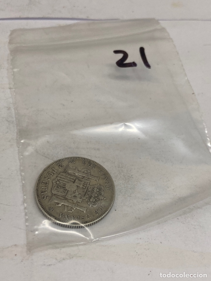Monedas de Espa&ntilde;a: Moneda de plata de 2 pesetas 1882 - Foto 3