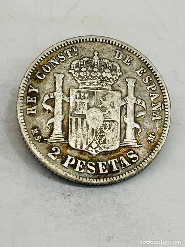 Monedas de Espa&ntilde;a: Moneda de plata 2 pesetas 1882 - Foto 2
