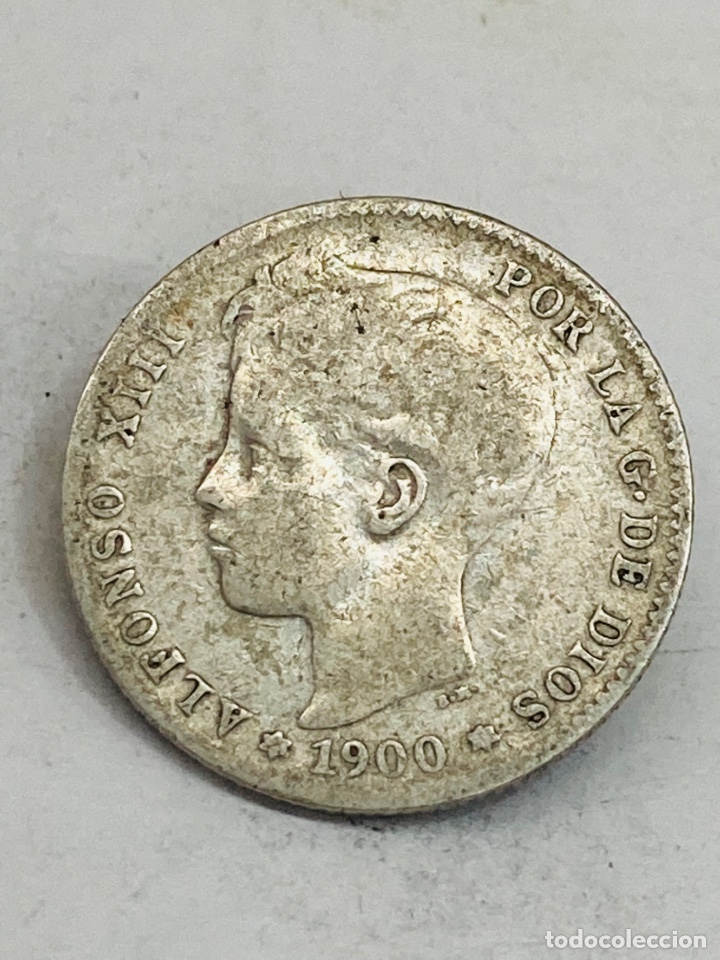 Monedas de Espa&ntilde;a: Moneda de plata de una peseta 1900 - Foto 2