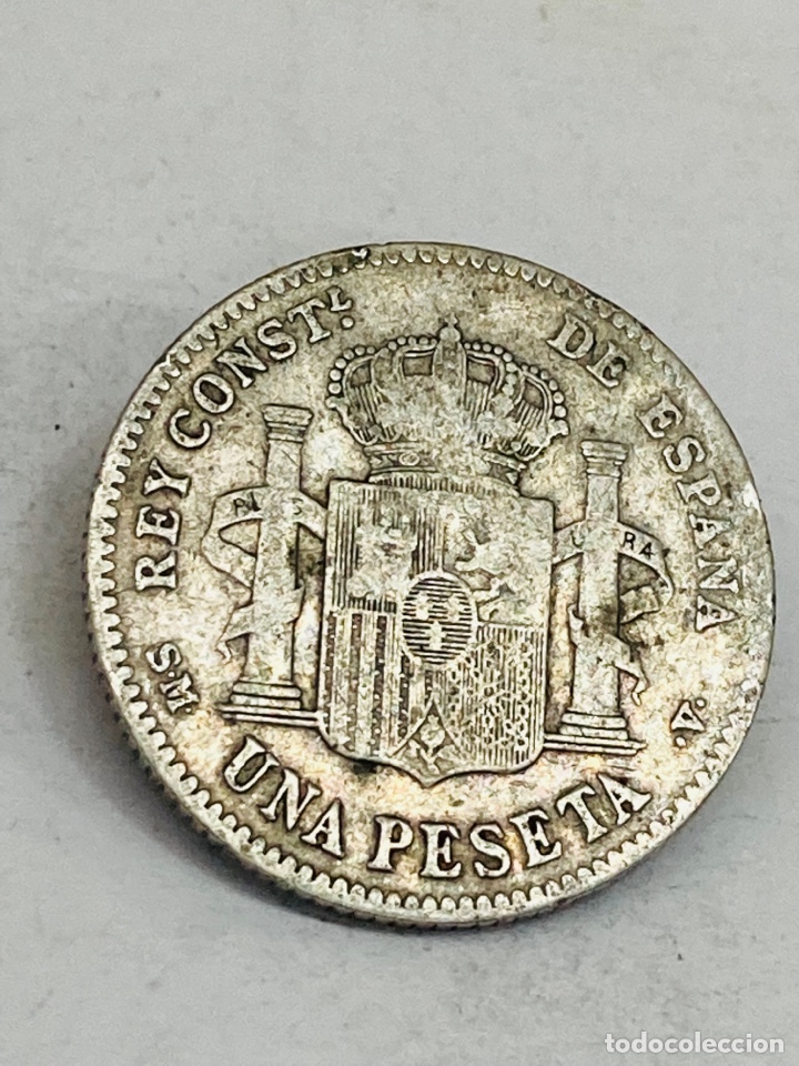 Monedas de Espa&ntilde;a: Moneda de plata una peseta 1901 - Foto 2