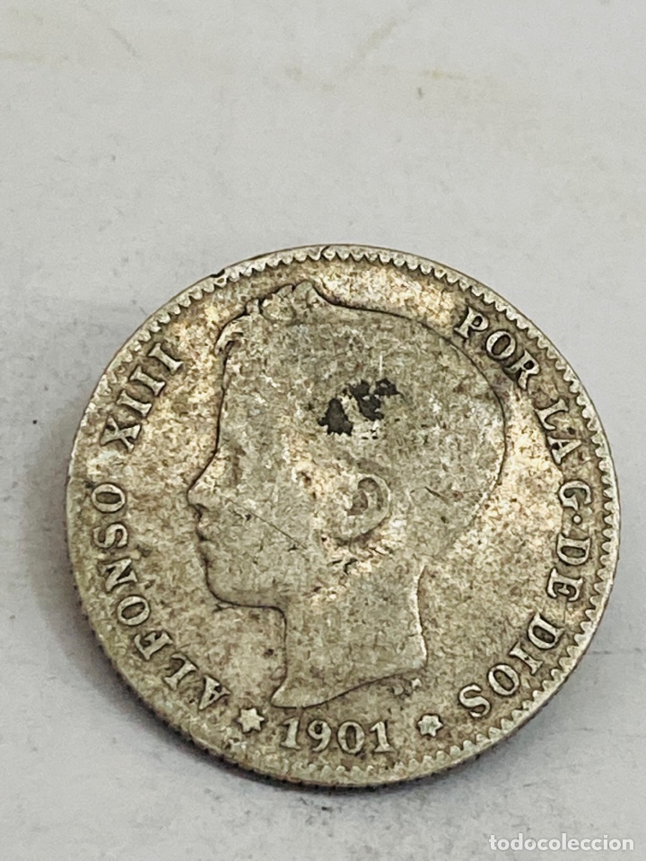 Monedas de Espa&ntilde;a: Moneda de plata una peseta 1901 - Foto 1