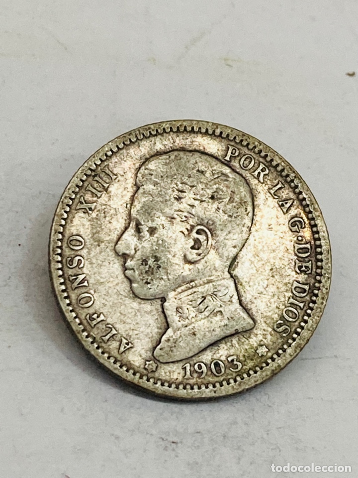 Monedas de Espa&ntilde;a: Moneda de plata una peseta 1903 - Foto 1
