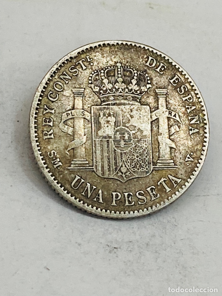 Monedas de Espa&ntilde;a: Moneda de plata una peseta 1900 - Foto 2