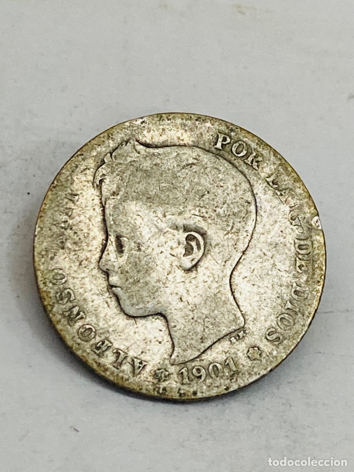 Monedas de Espa&ntilde;a: Moneda de plata una peseta 1901 - Foto 1