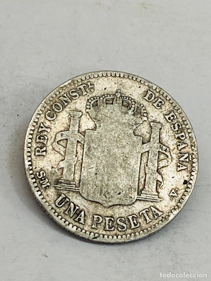 Monedas de Espa&ntilde;a: Moneda de plata una peseta 1909 - Foto 2