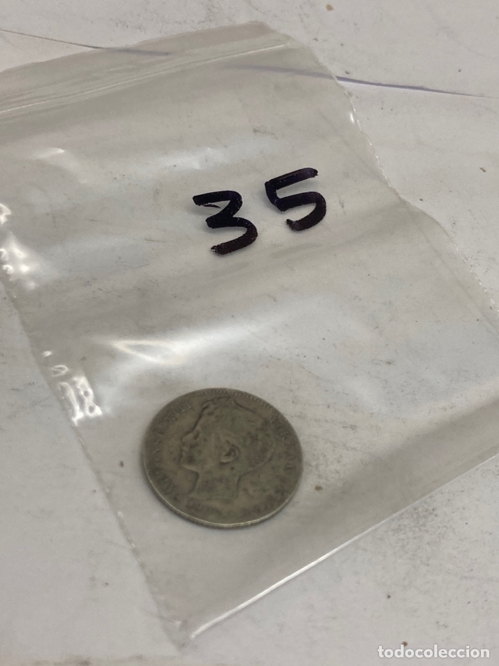 Monedas de Espa&ntilde;a: Moneda de plata una peseta 1909 - Foto 3