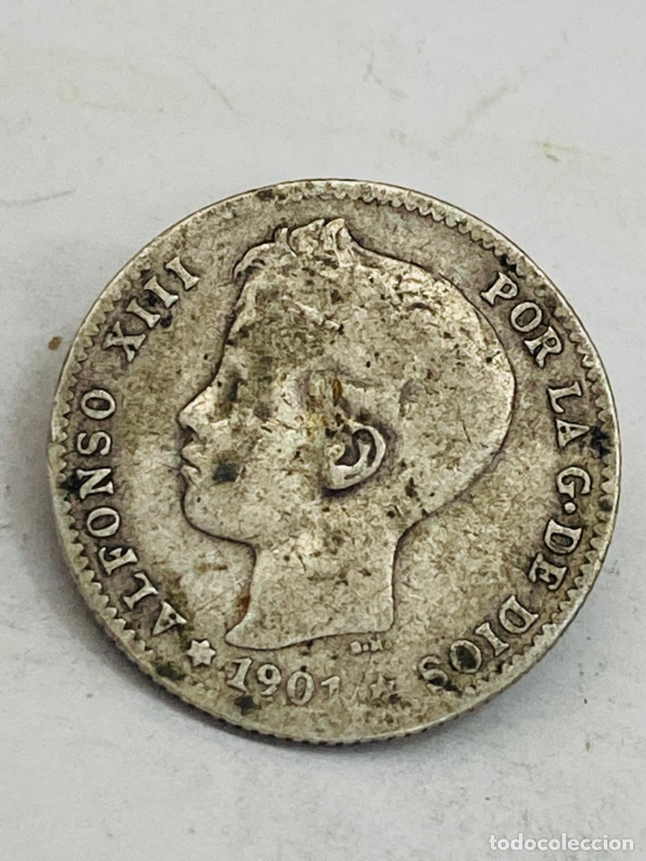 Monedas de Espa&ntilde;a: Moneda de plata una peseta 1901 - Foto 1