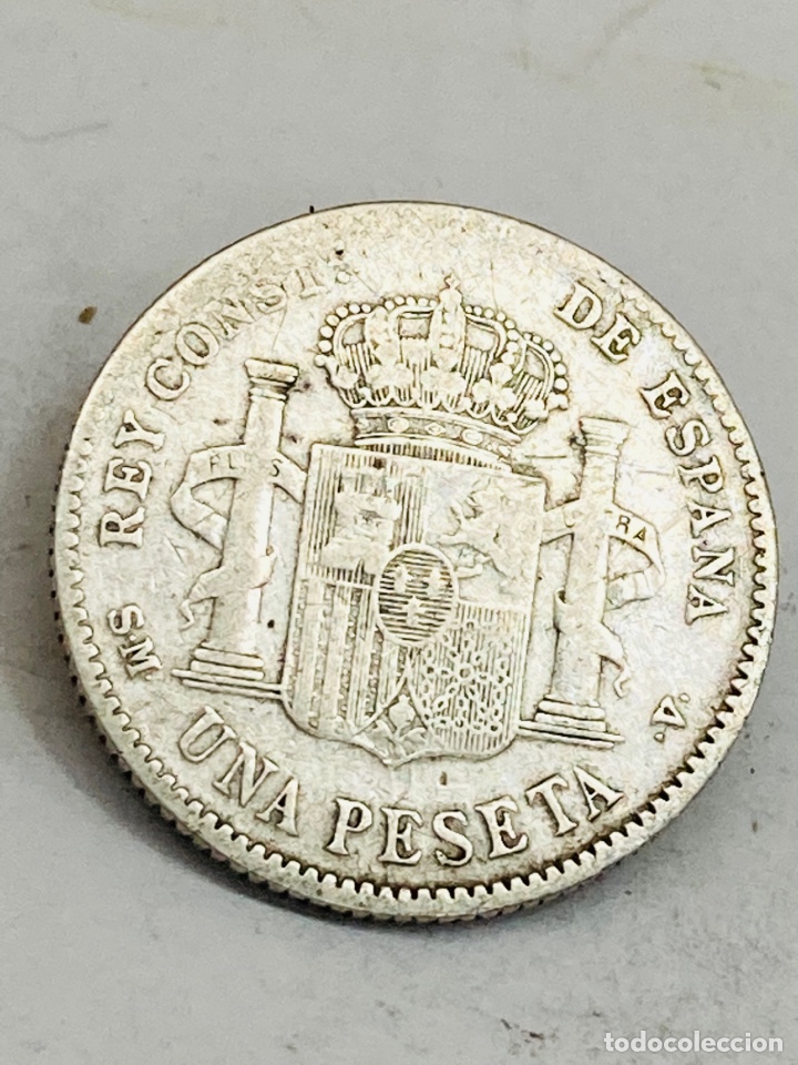 Monedas de Espa&ntilde;a: Moneda de plata una peseta 1903 - Foto 2