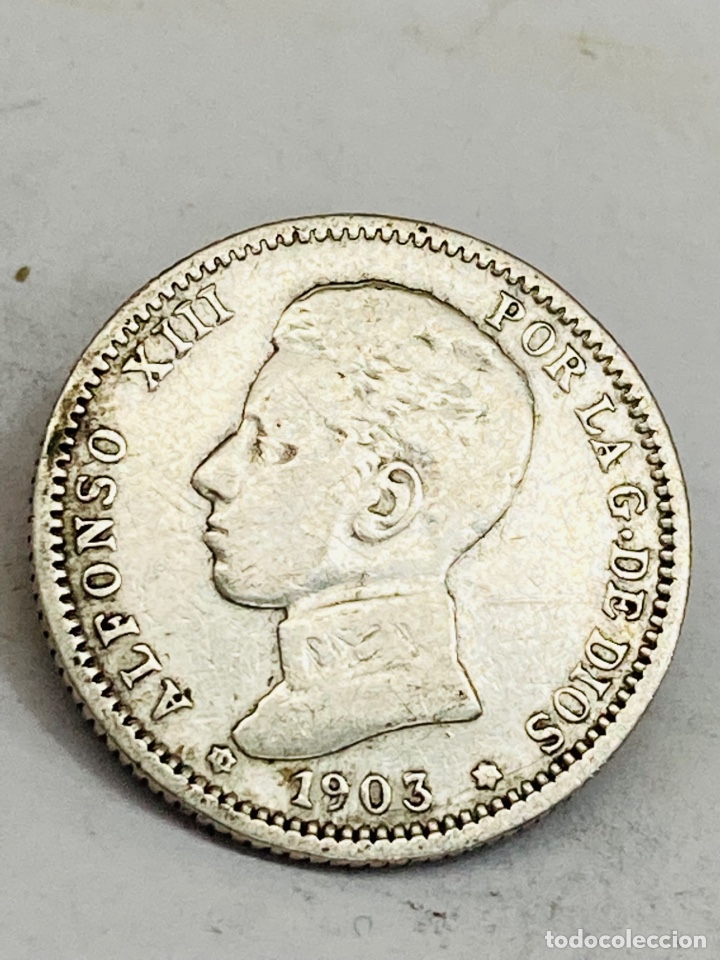 Monedas de Espa&ntilde;a: Moneda de plata una peseta 1903 - Foto 1