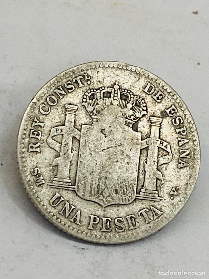 Monedas de Espa&ntilde;a: Moneda de plata una peseta 1900 - Foto 2