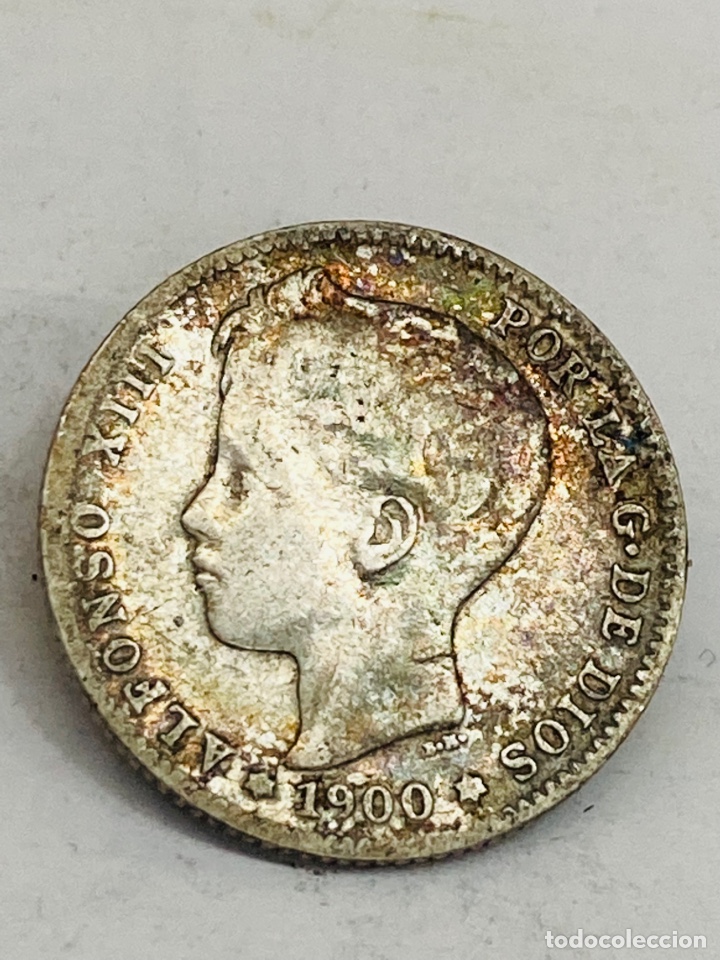 Monedas de Espa&ntilde;a: Moneda de plata una pesetas 1900 - Foto 1