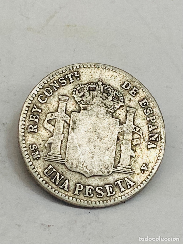 Monedas de Espa&ntilde;a: Moneda de plata una peseta 1901 - Foto 2