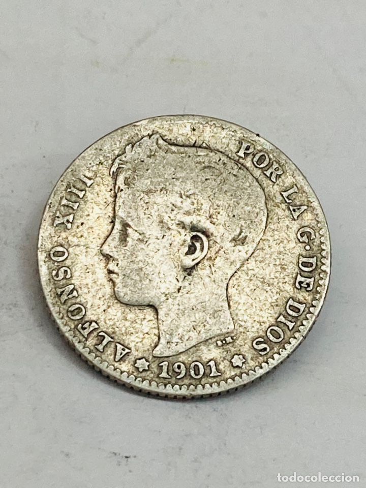 Monedas de Espa&ntilde;a: Moneda de plata una peseta 1901 - Foto 1